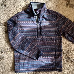 Patterned North Face jacket.